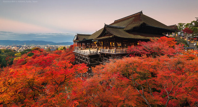 Viếng thăm Chùa Kiyomizu-dera mùa thu 